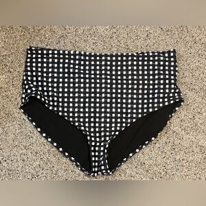 SHEIN High Waisted Black/white swim suit bikini bottom XL NEW